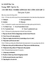 40 Câu hỏi trắc nghiệm kiểm tra Giáo dục công dân lớp 12 - Trường THPT Ngô Gia Tự